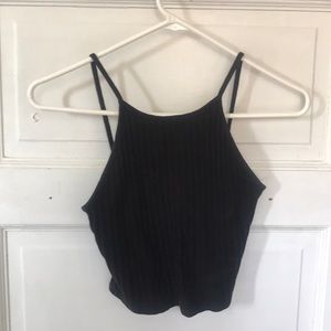 Black ribbed tank top